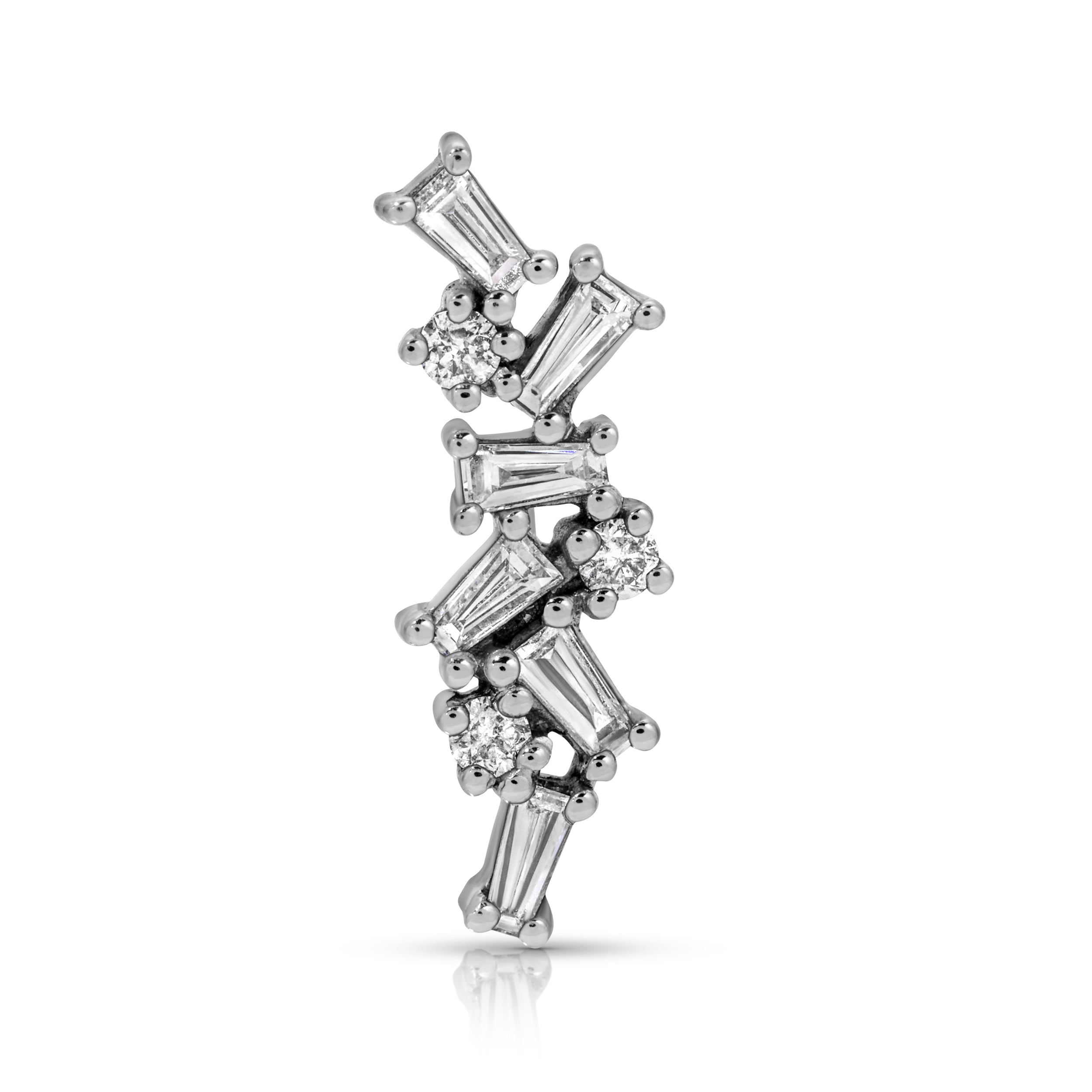 Elongated Trapeze-Round Cluster Earring Earrings Roseark Deux Single RIGHT