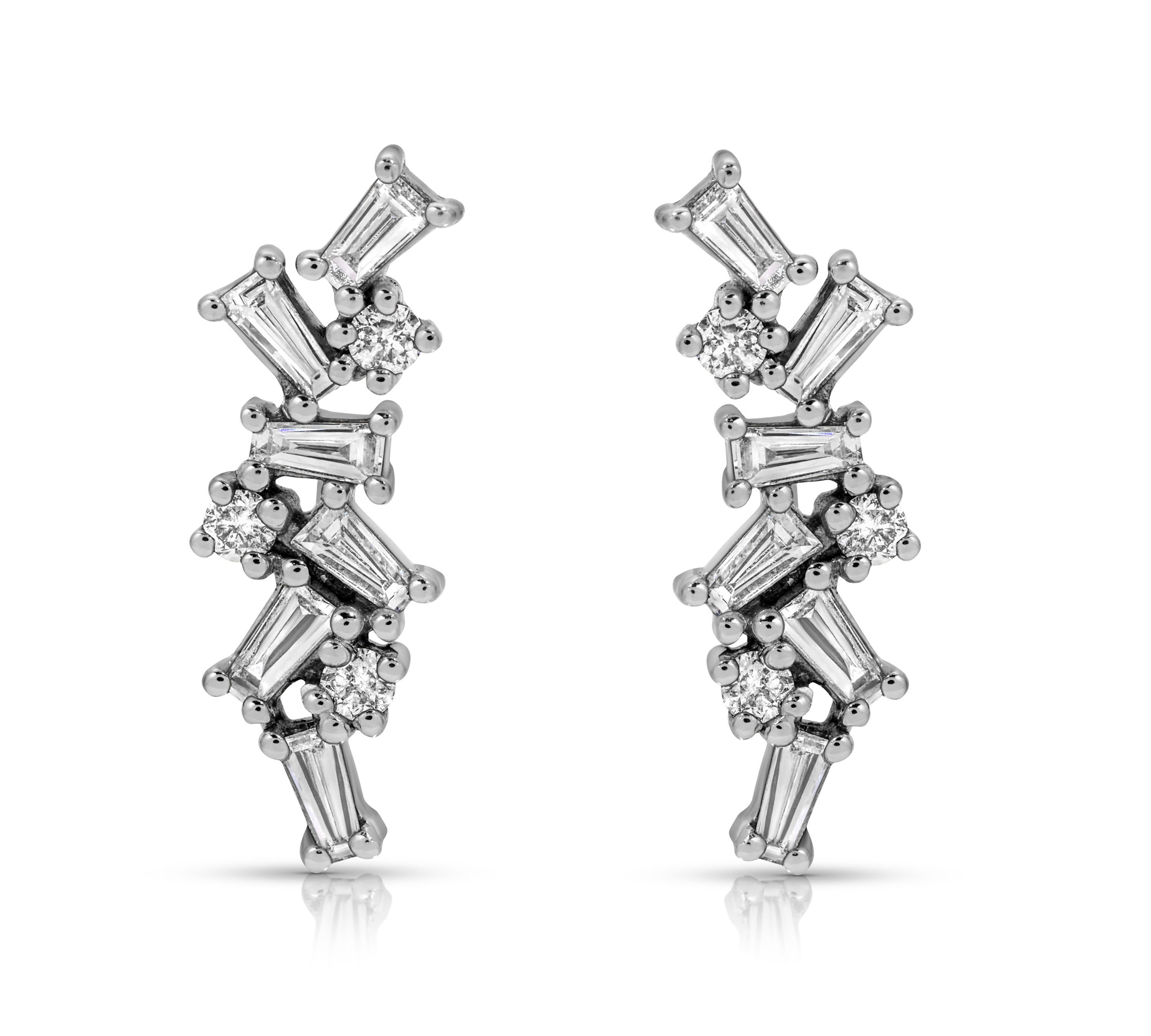 Elongated Trapeze-Round Cluster Earring Earrings Roseark Deux Pair