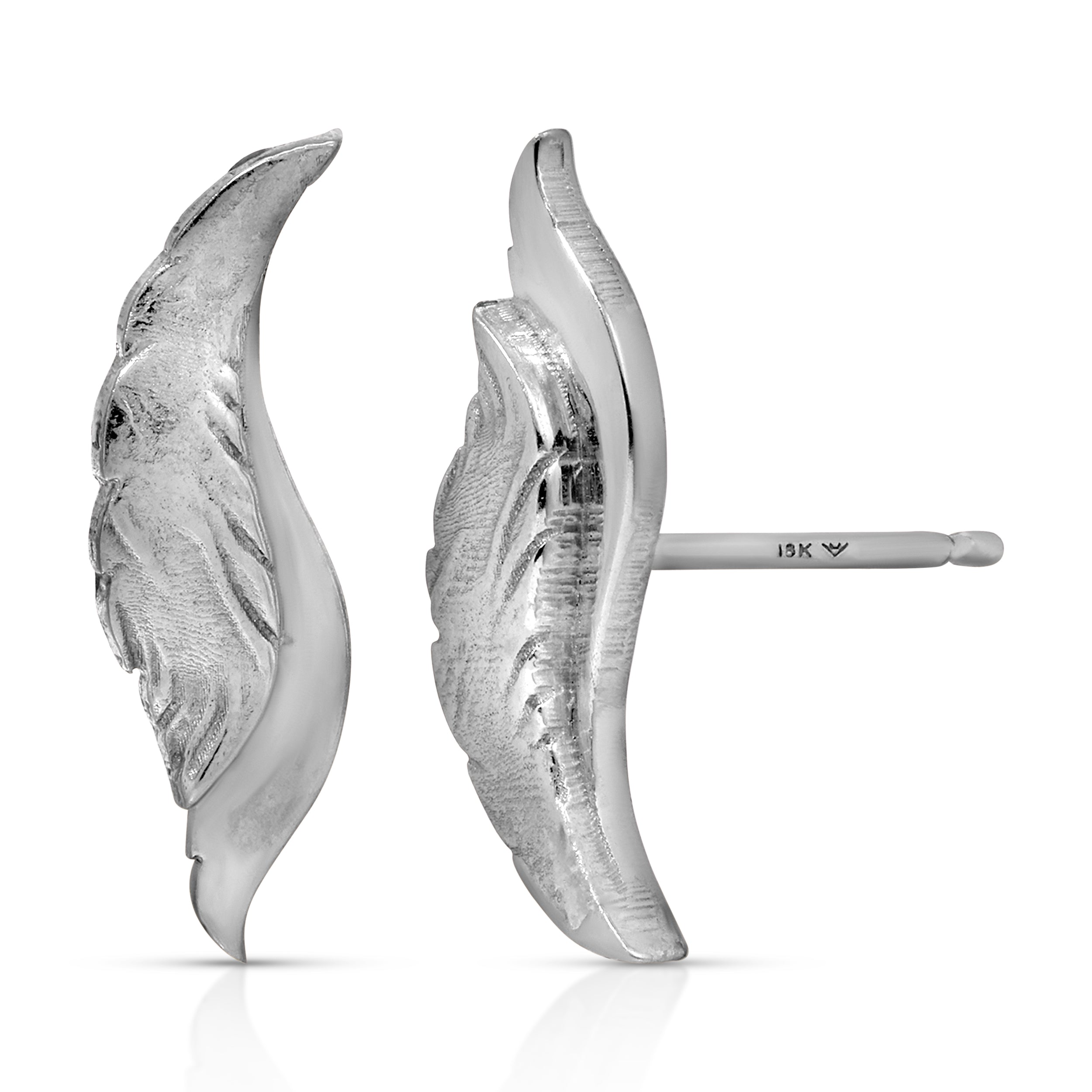 Plume Angel Wing Earrings Studs Roseark Deux