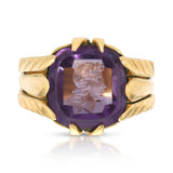 Victorian Amethyst Intaglio Portrait Ring Ring Roseark Vintage