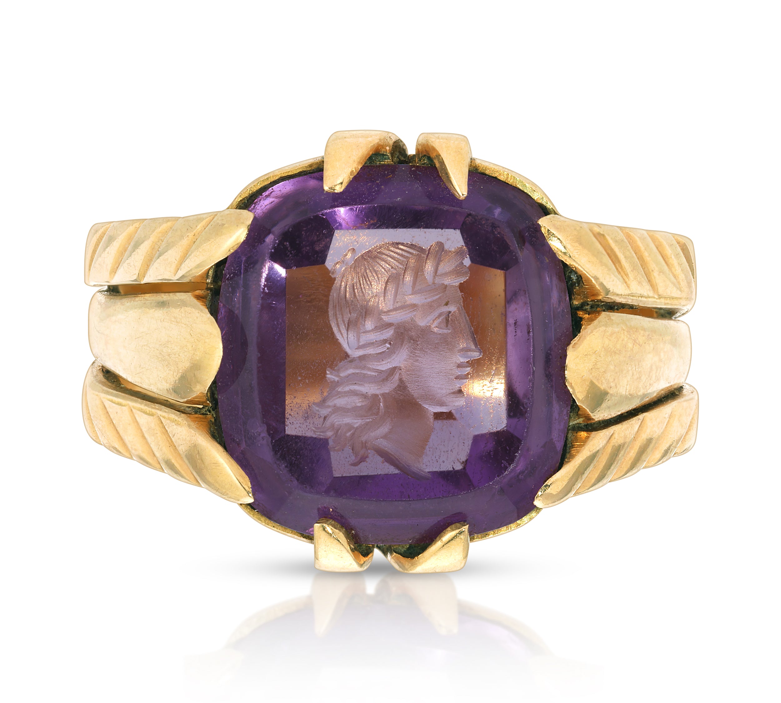 Victorian Amethyst Intaglio Portrait Ring Ring Roseark Vintage