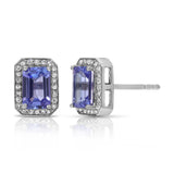 Tanzanite and Diamond Stud Earrings Stud Earrings Roseark Jewelry Pair