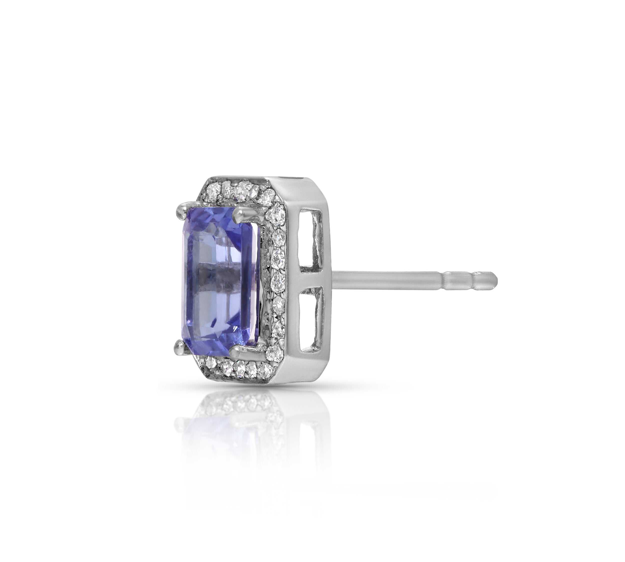 Tanzanite and Diamond Stud Earrings Stud Earrings Roseark Jewelry Single