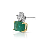 Emerald and Marquise Diamond Earring Stud Earrings Roseark Deux Single