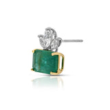 Emerald and Marquise Diamond Earring Stud Earrings Roseark Deux Single