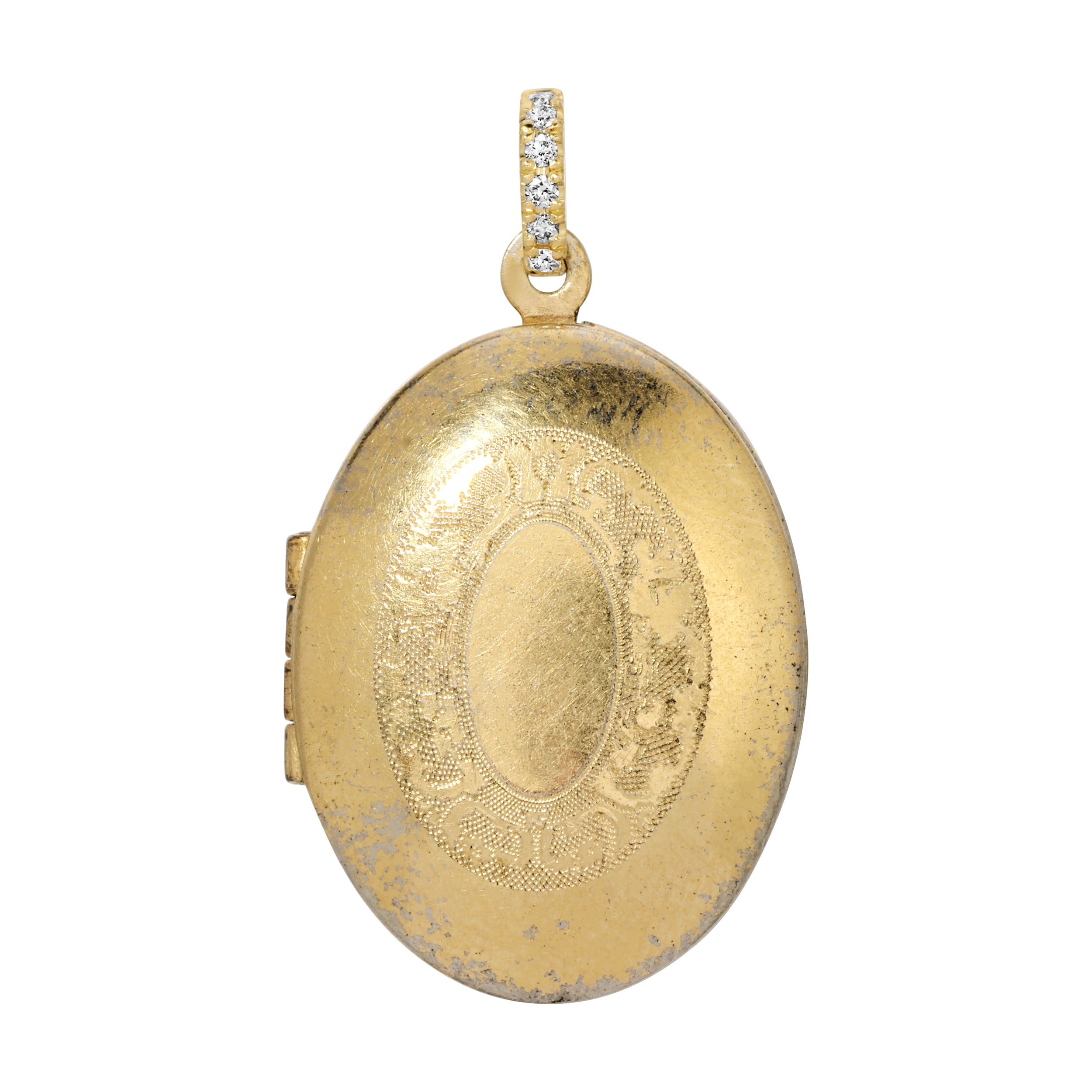 Oval Locket Charm, Small Charm Roseark Vintage