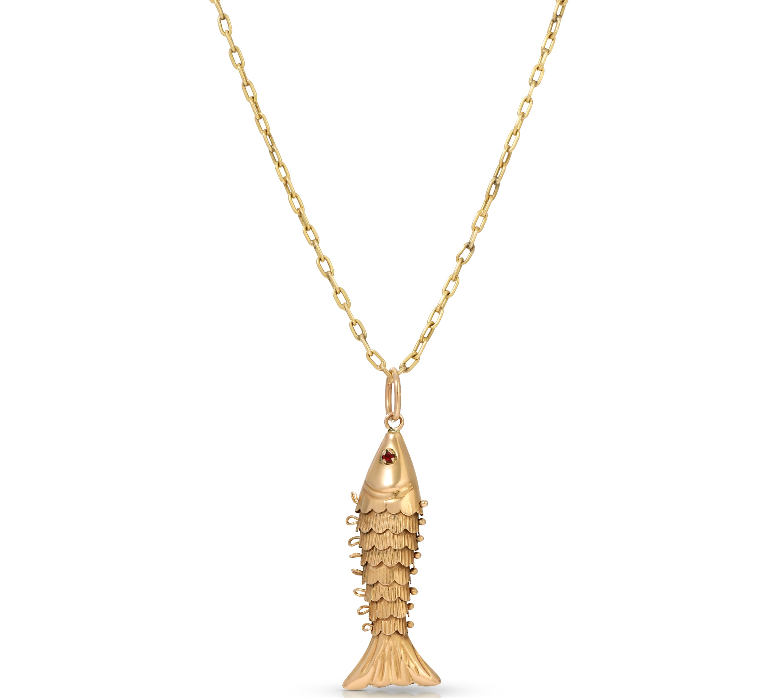 Vintage Fish Pendant Necklace Pendant Roseark Vintage