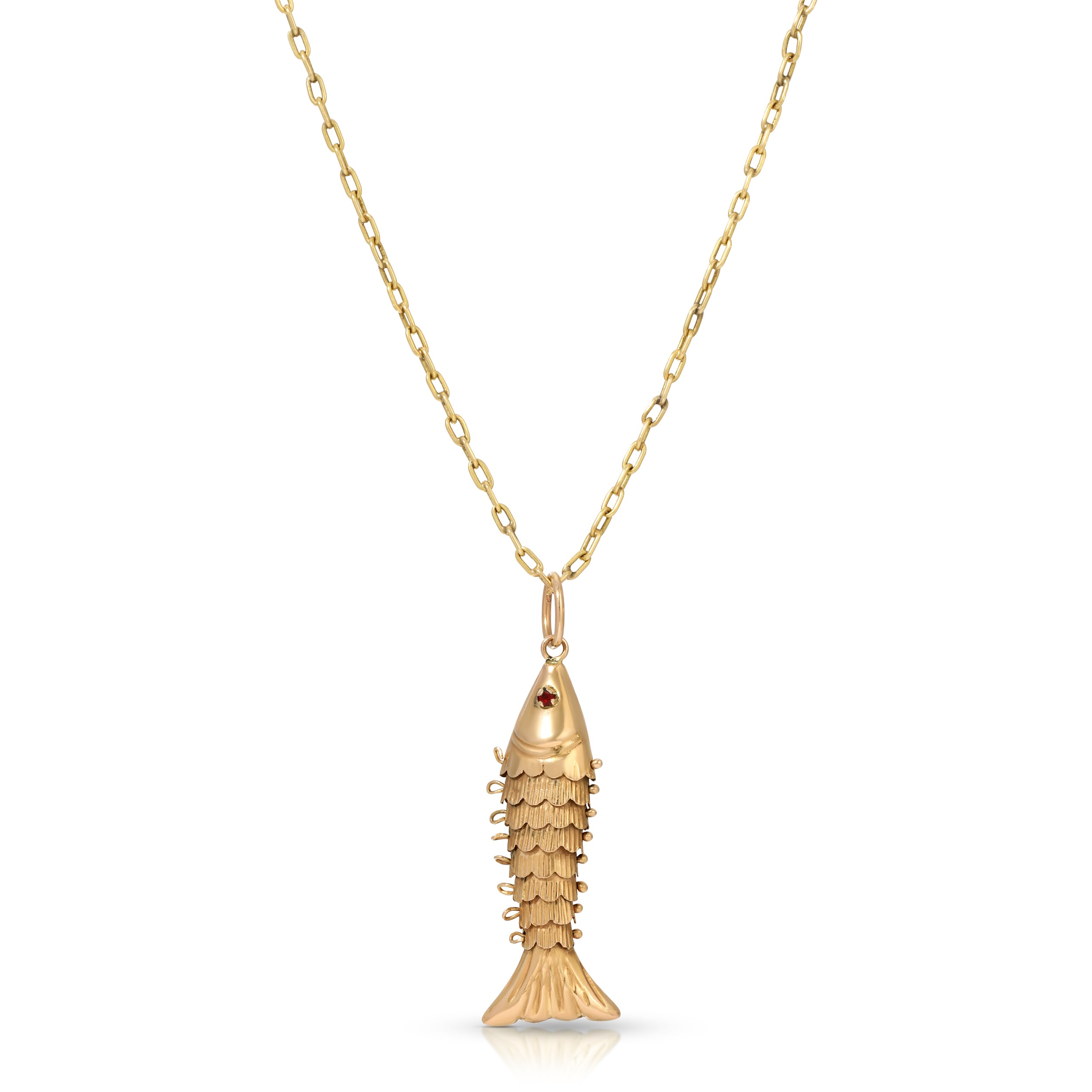 Vintage Fish Pendant Necklace Pendant Roseark Vintage