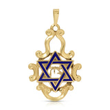 Vintage Enamel Star of David Pendant