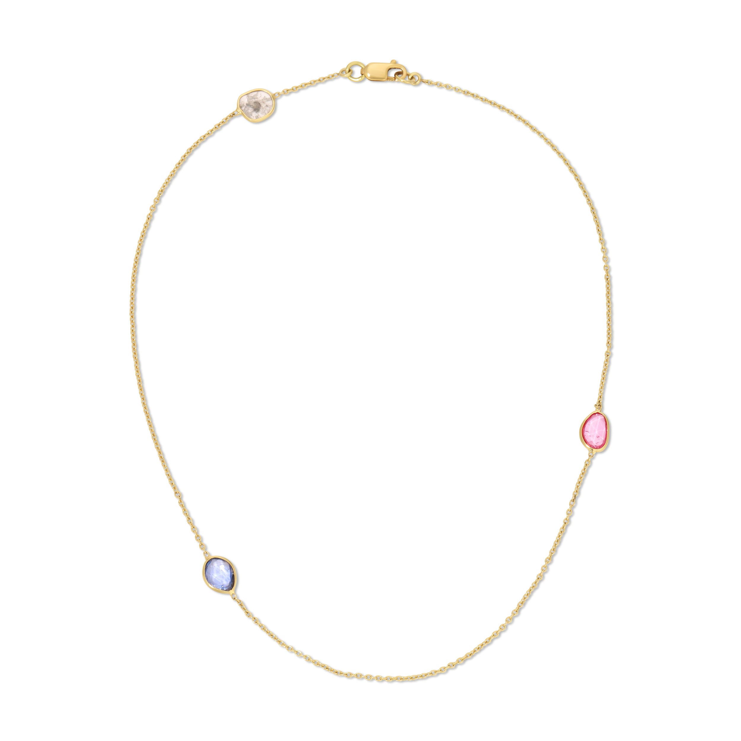 Sliced Stone Necklace Necklace Roseark Deux Sapphire