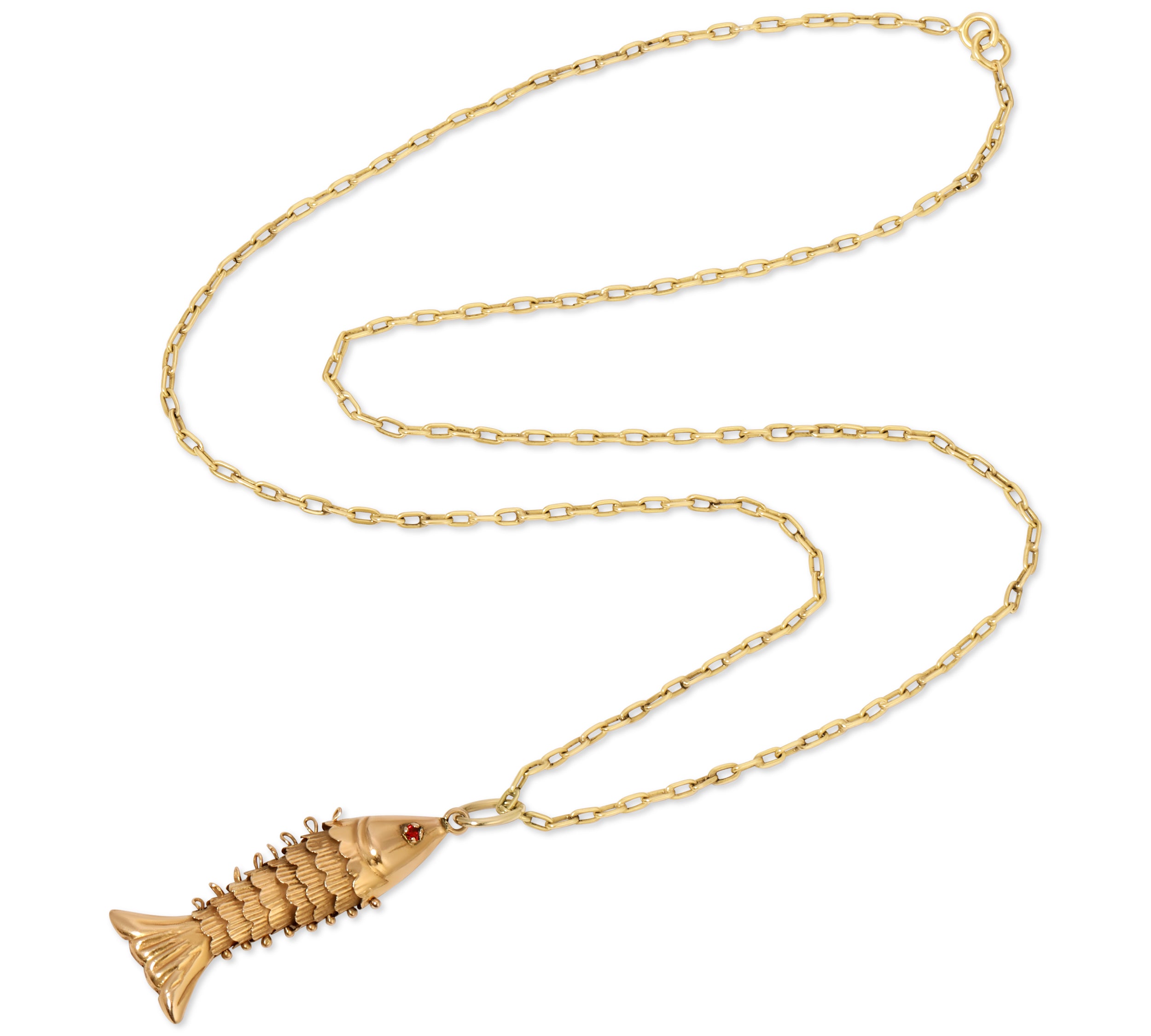 Vintage Fish Pendant Necklace Pendant Roseark Vintage