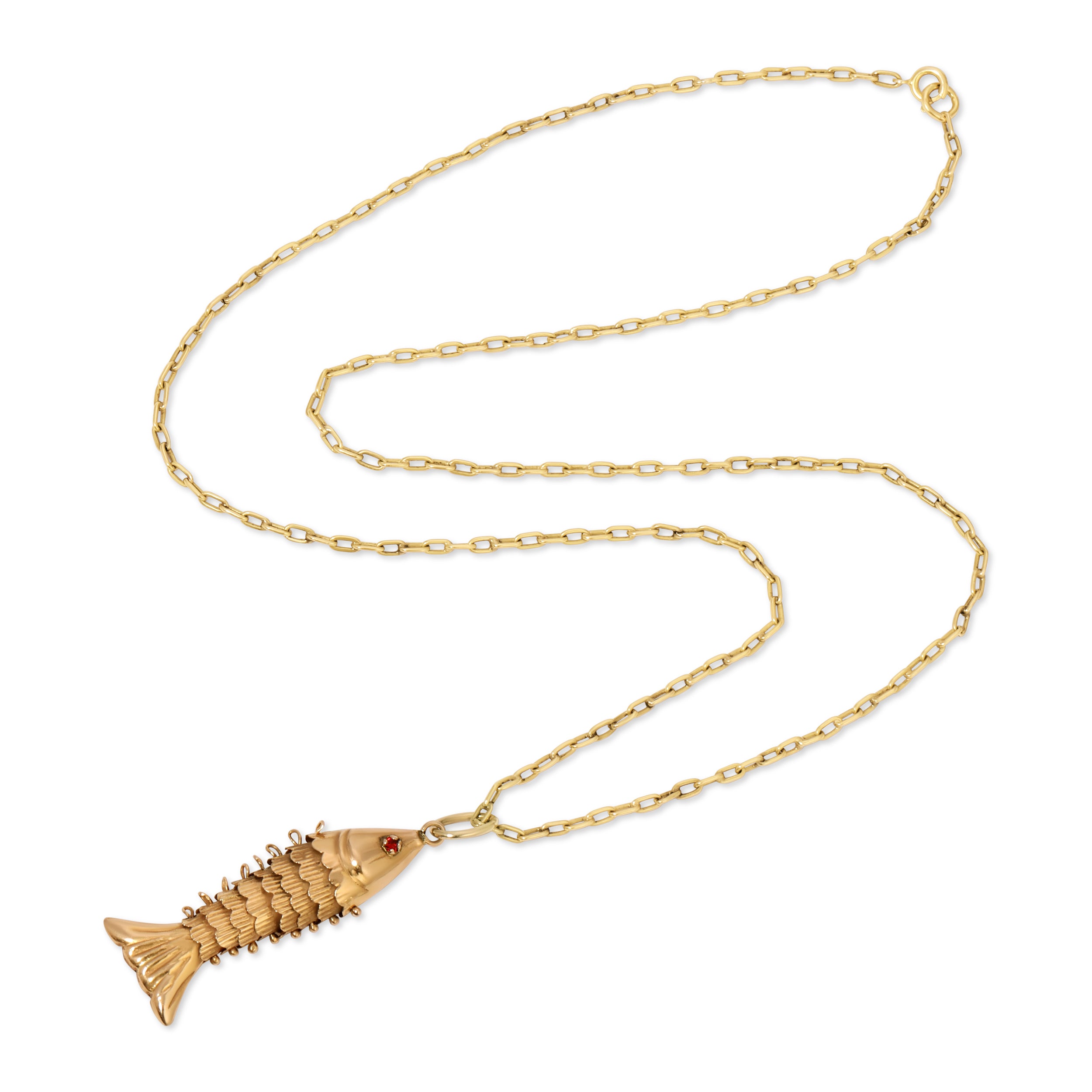 Vintage Fish Pendant Necklace Pendant Roseark Vintage