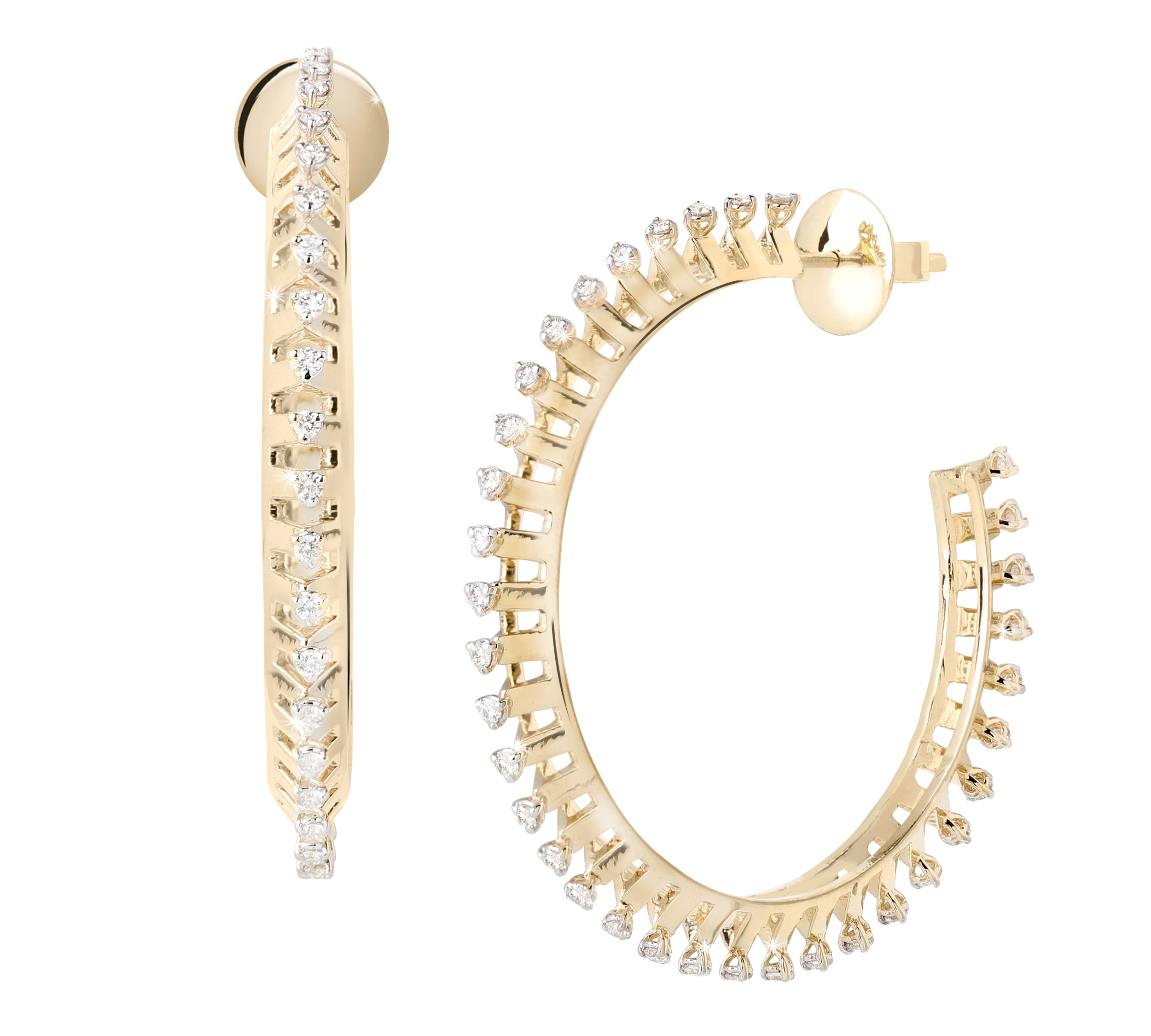 Tricone Loop Earrings, Large Hoop Earrings Ritique