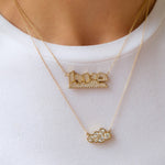 Small Diamond Cloud Necklace Charm Necklace The Finest Stack
