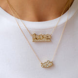 Small Diamond Cloud Necklace Charm Necklace The Finest Stack