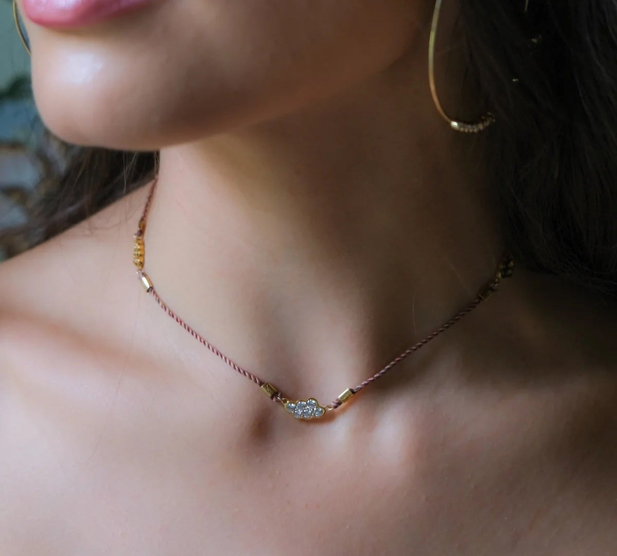 Triple Cloud Corded Choker Choker Necklace The Finest Stack