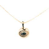 Marquise Sphere with Sapphire Eye Necklace Charm Necklace The Finest Stack
