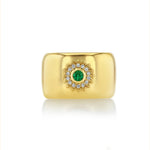 Twilight Star Cigar Band Cocktail Ring Malibu Soul Fine Jewelry Emerald/Diamond