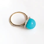 Sleeping Beauty Turquoise Diamond Classic Twist Ring Ring Carolyn Rodney Turquoise Diamond