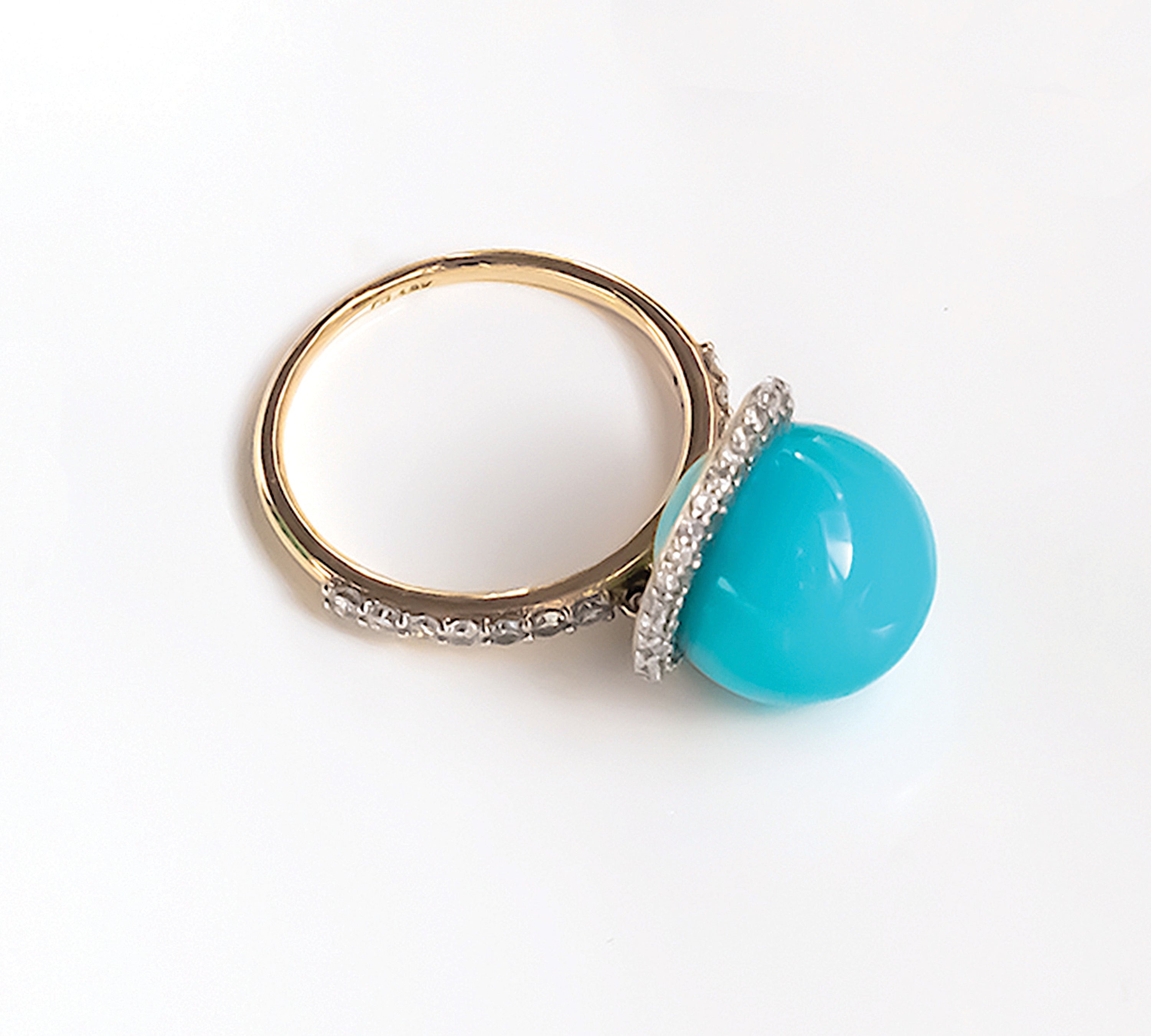 Sleeping Beauty Turquoise Diamond Classic Twist Ring Ring Carolyn Rodney Turquoise Diamond