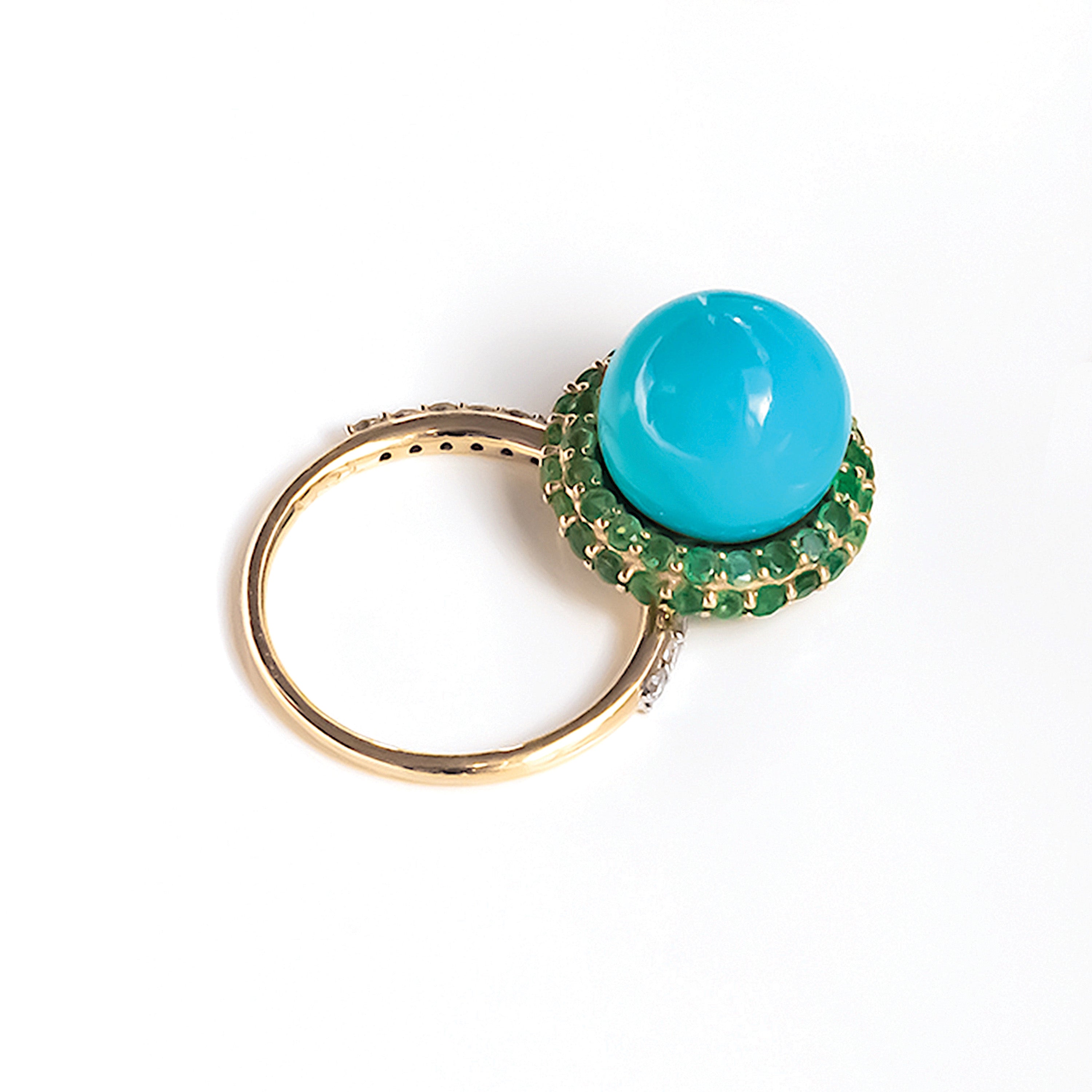 Sleeping Beauty Turquoise Diamond Classic Twist Ring Ring Carolyn Rodney Turquoise Emerald Diamond