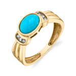 1990s Turquoise Diamond Ring Ring Roseark Vintage
