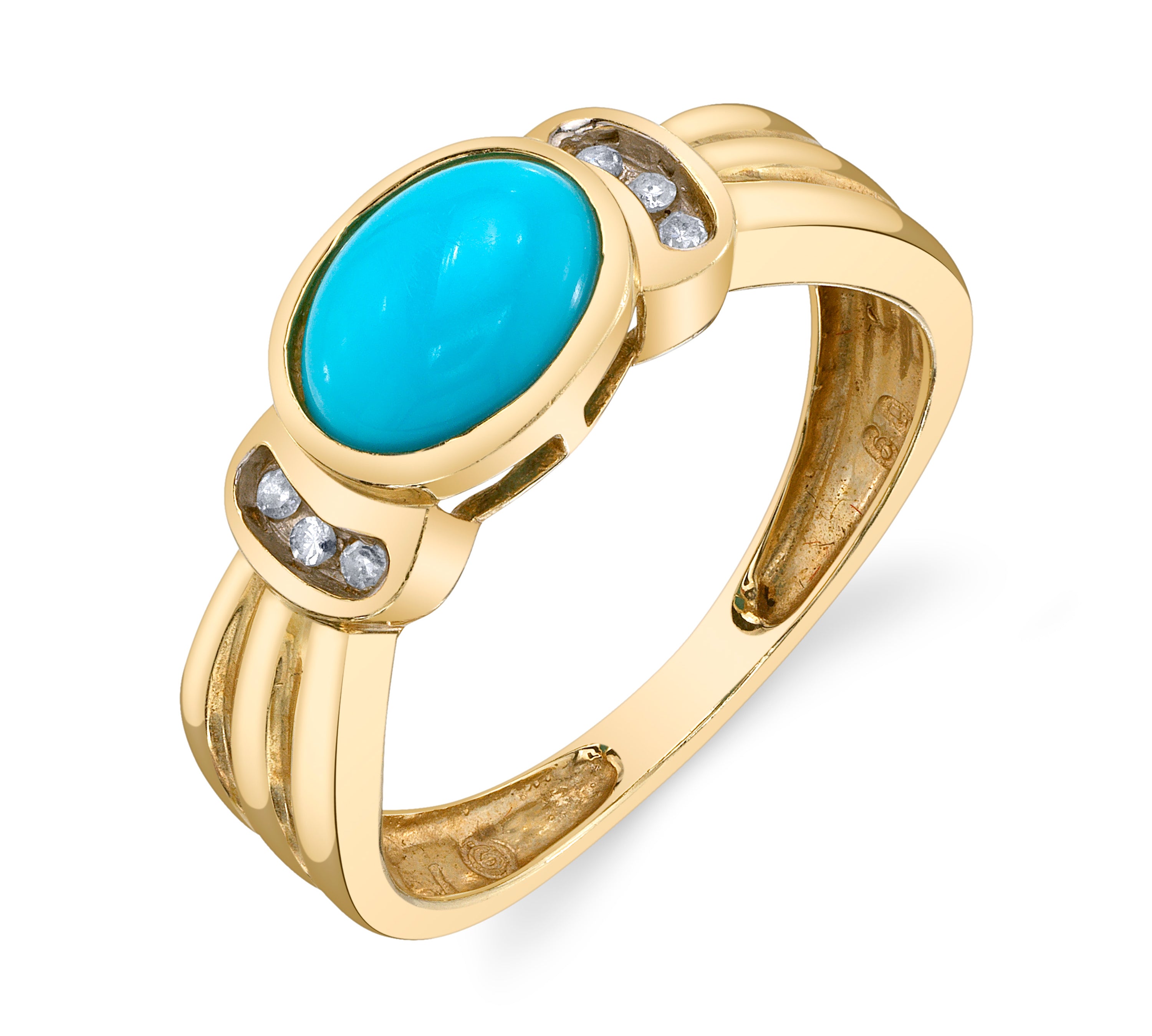 1990s Turquoise Diamond Ring Ring Roseark Vintage