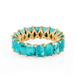 United Squares Band, Turquoise Band Ring Latelier Nawbar