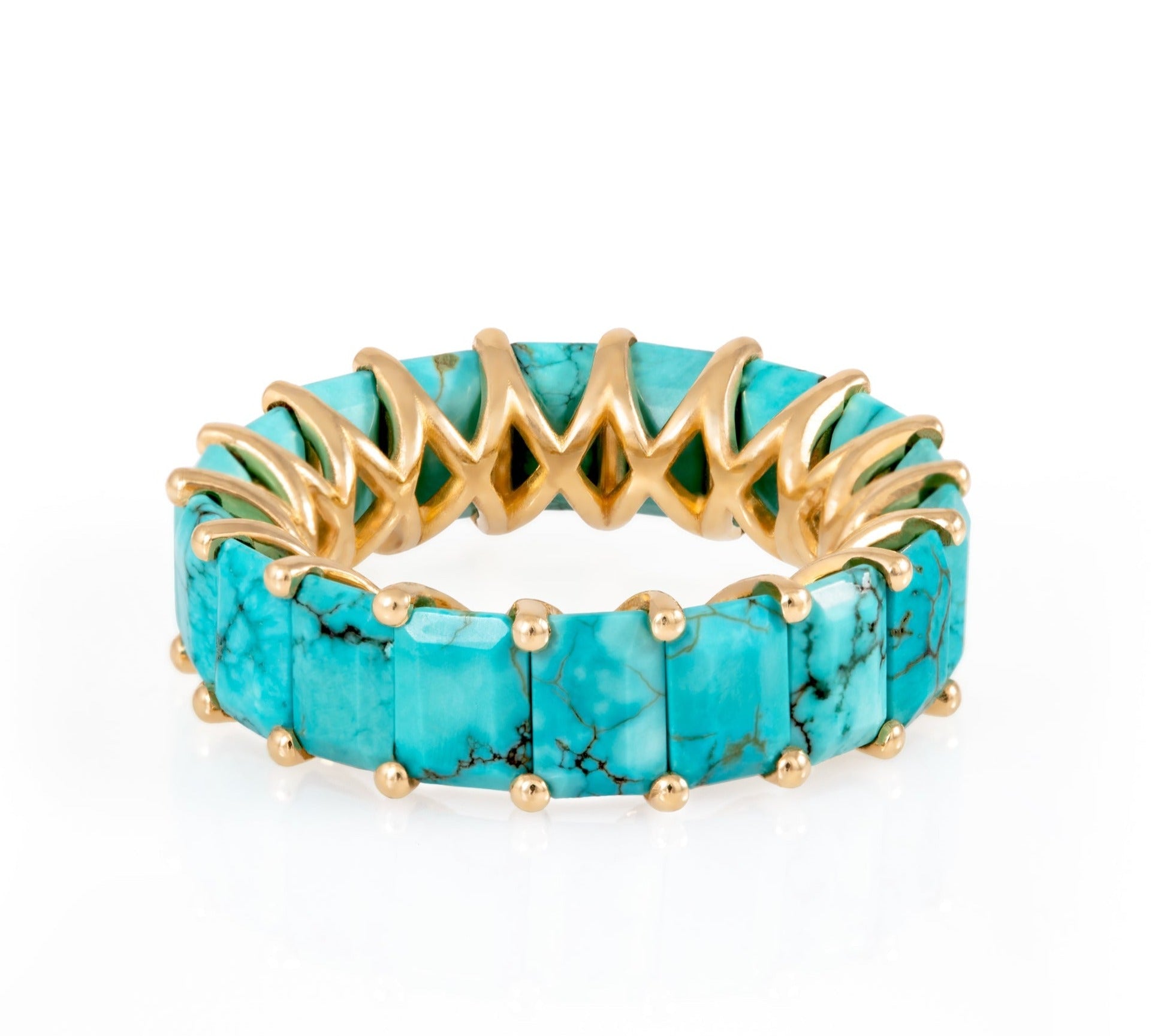 United Squares Band, Turquoise Band Ring Latelier Nawbar