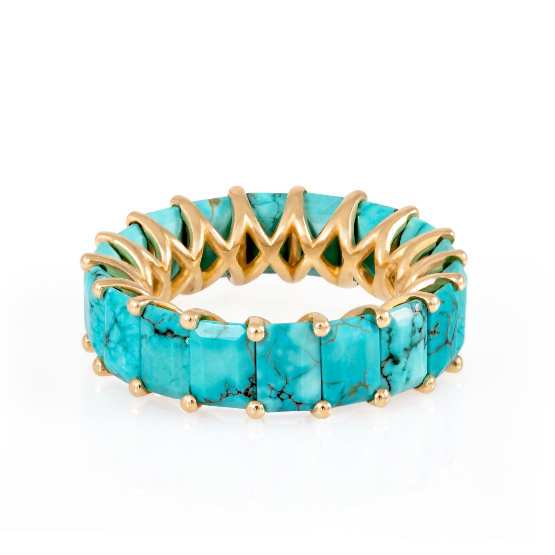 United Squares Band, Turquoise Band Ring Latelier Nawbar