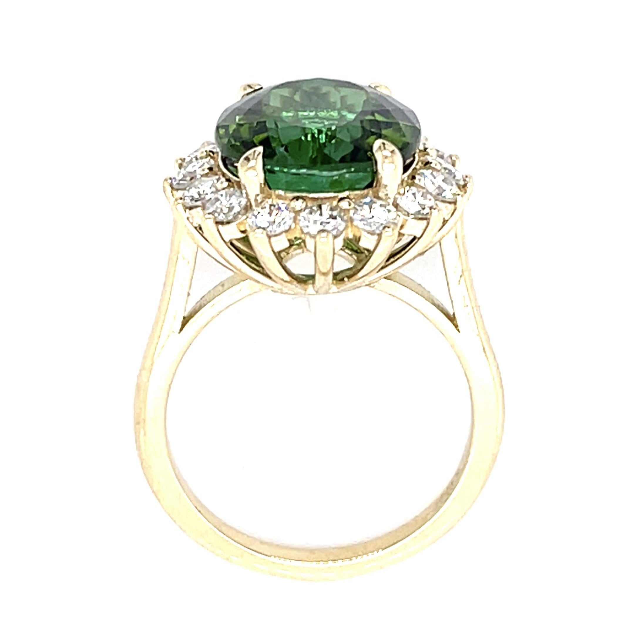 Vintage Oval Tourmaline Diamond Ring Statement Ring Roseark Vintage