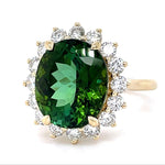 Vintage Oval Tourmaline Diamond Ring Statement Ring Roseark Vintage
