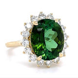 Vintage Oval Tourmaline Diamond Ring Statement Ring Roseark Vintage