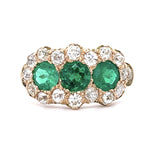Emerald Diamond Handmade Ring Statement Ring Roseark Vintage
