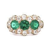 Emerald Diamond Handmade Ring Statement Ring Roseark Vintage