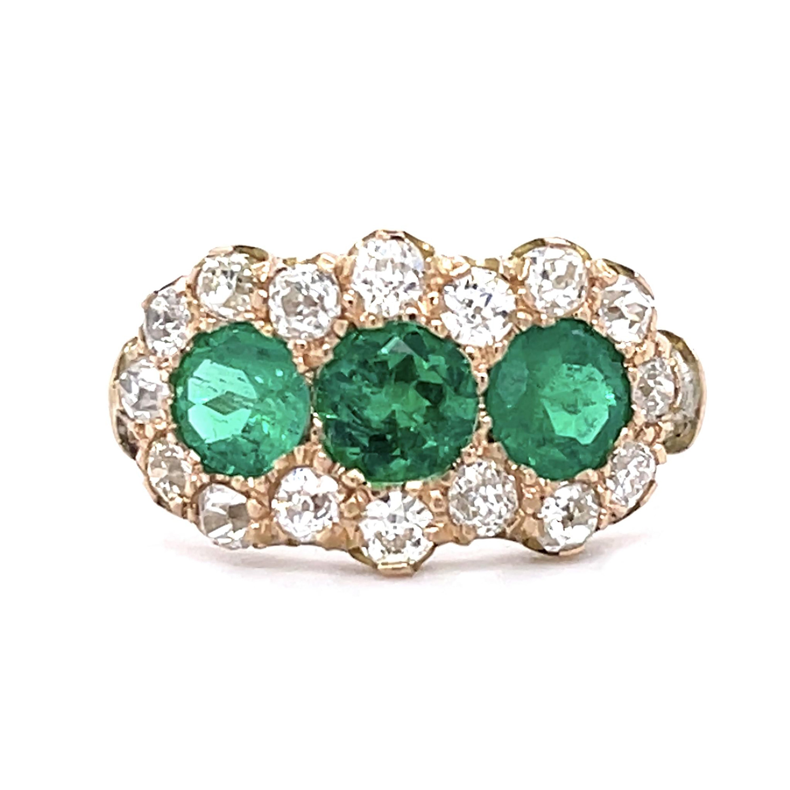Emerald Diamond Handmade Ring Statement Ring Roseark Vintage