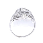 Antique 1920s Diamond Platinum Ring Statement Ring Roseark Vintage