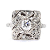 Vintage 1930s European Diamond Ring Cocktail Ring Roseark Vintage