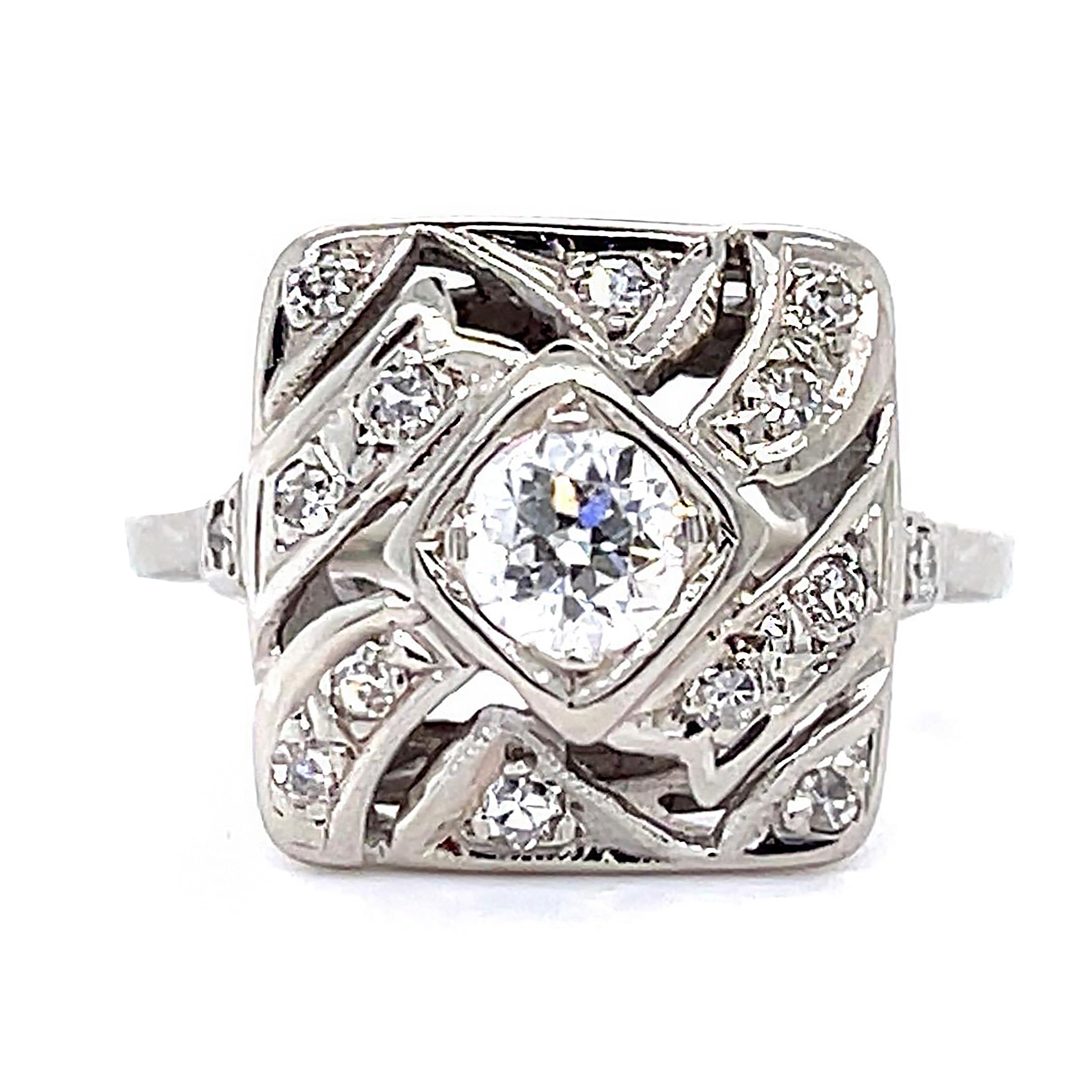 Vintage 1930s European Diamond Ring Cocktail Ring Roseark Vintage