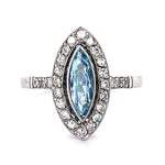 Aquamarine Diamond Handmade Ring Statement Ring Roseark Vintage
