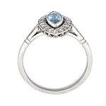 Aquamarine Diamond Handmade Ring Statement Ring Roseark Vintage