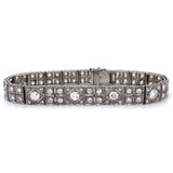 Art Deco Old European Diamond PT Bracelet Bracelet Roseark Vintage