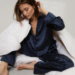 Washable Silk Long Sleeve Pant Set Clothing LUNYA