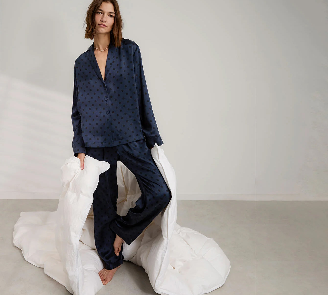 Washable Silk Long Sleeve Pant Set Clothing LUNYA XS