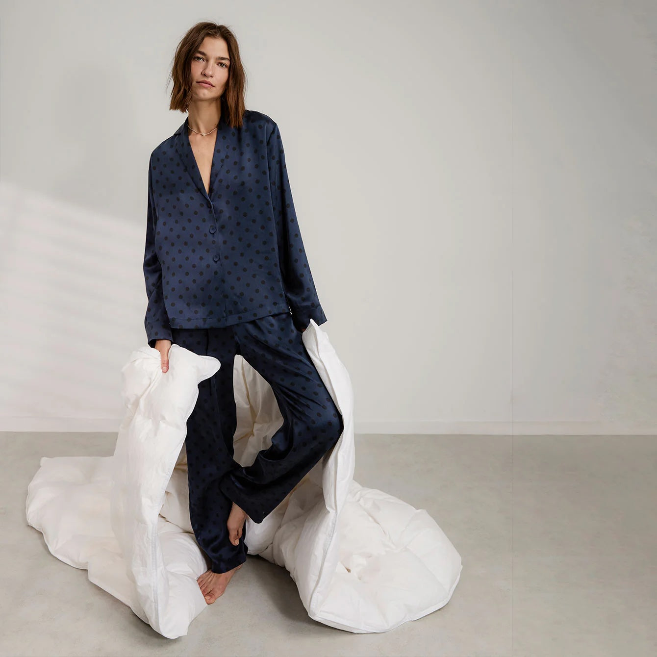 Washable Silk Long Sleeve Pant Set Clothing LUNYA XS