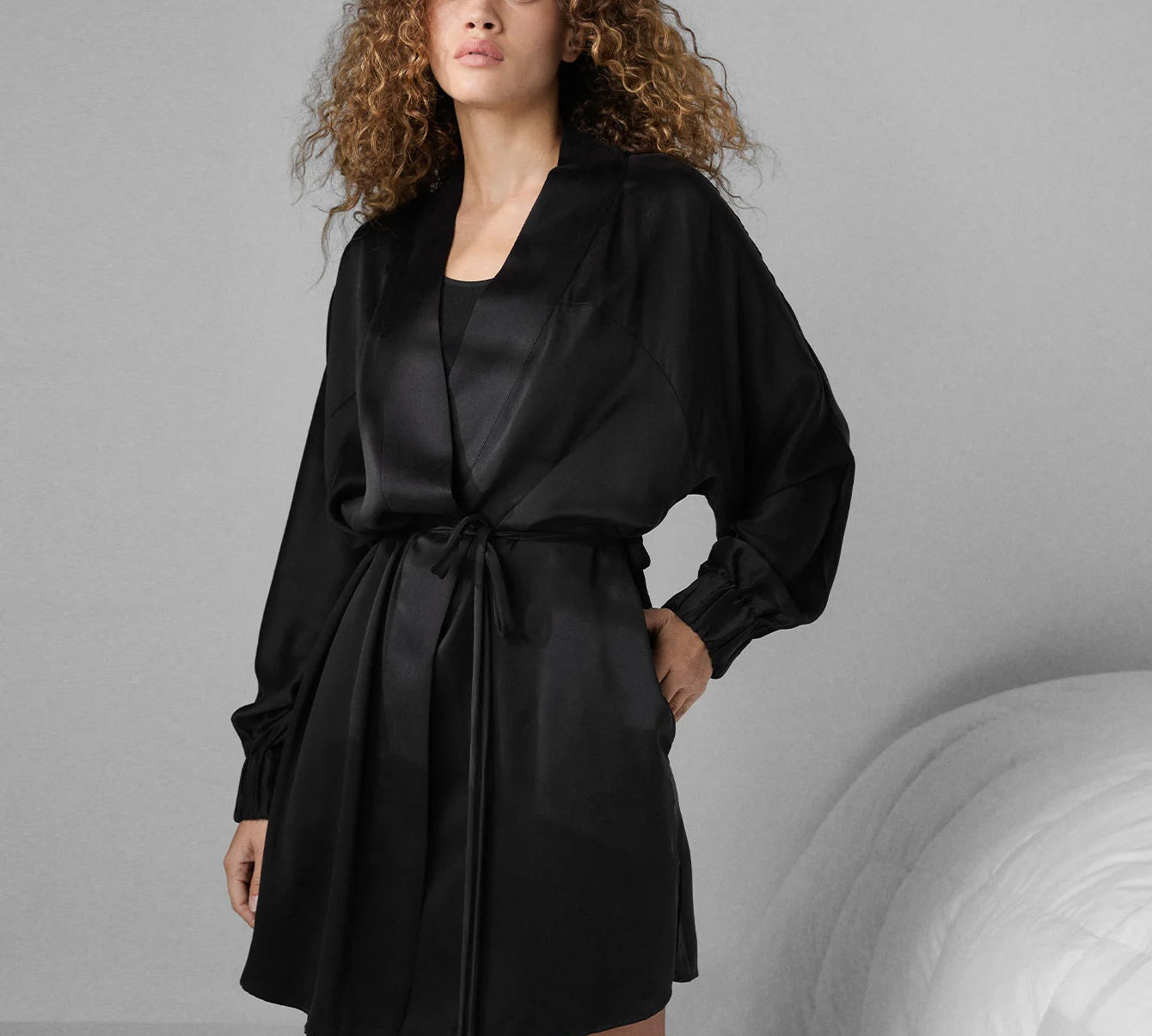 Washable Silk Robe Clothing LUNYA L-XL BLCK