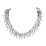 Cultural Pearl Diamond Necklace Statement Necklace Goshwara