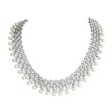 Cultural Pearl Diamond Necklace Statement Necklace Goshwara