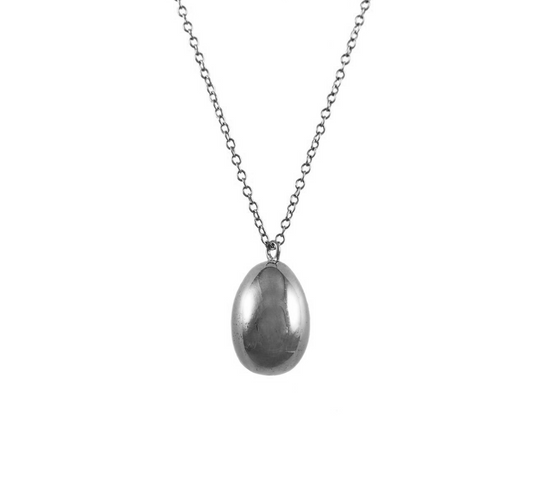 Solid Egg Necklace Pendant Necklace Elisabeth Bell Jewelry White Gold