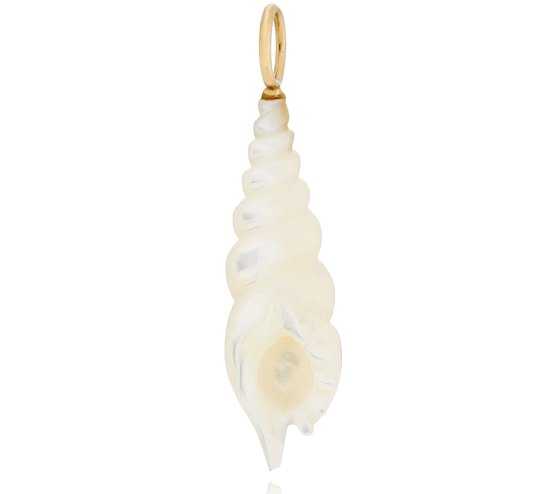 Spiral Shell Pendant Maura Green White Mother of Pearl